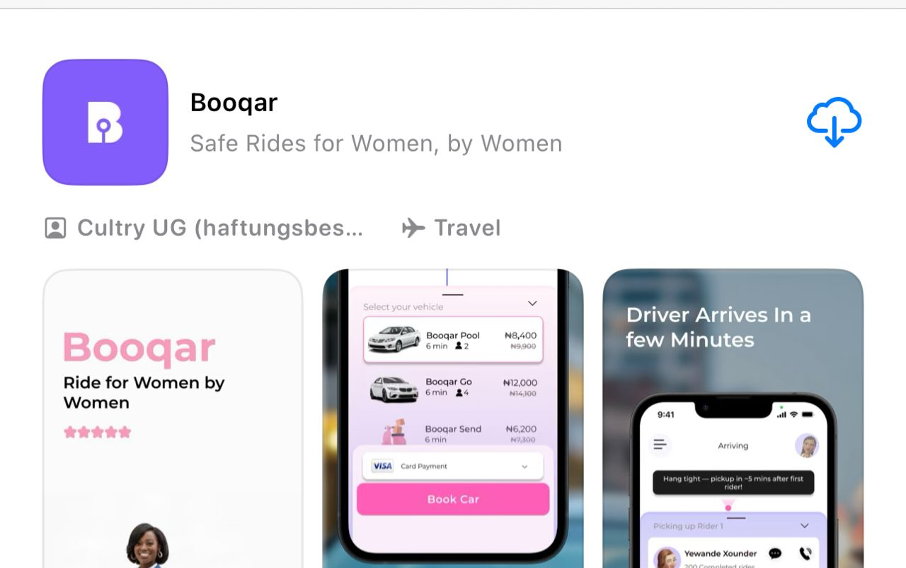 Booqar Ride mobile app preview